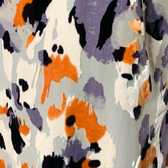 SOLD-Cabi Velvet Watercolor High-Low Slip Dress - Picture 8 of 13